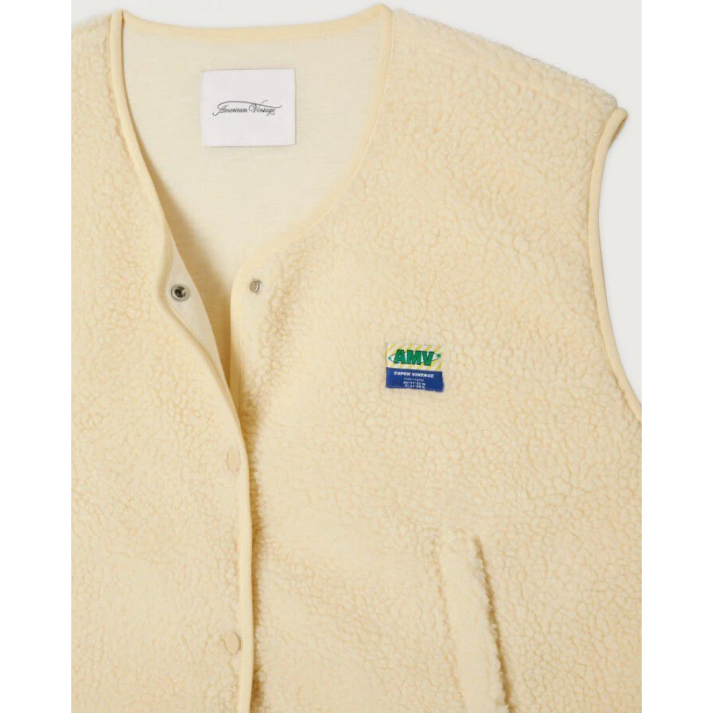 American vintage Zachte en Comfortabele Ecru Damesvest Beige Heren