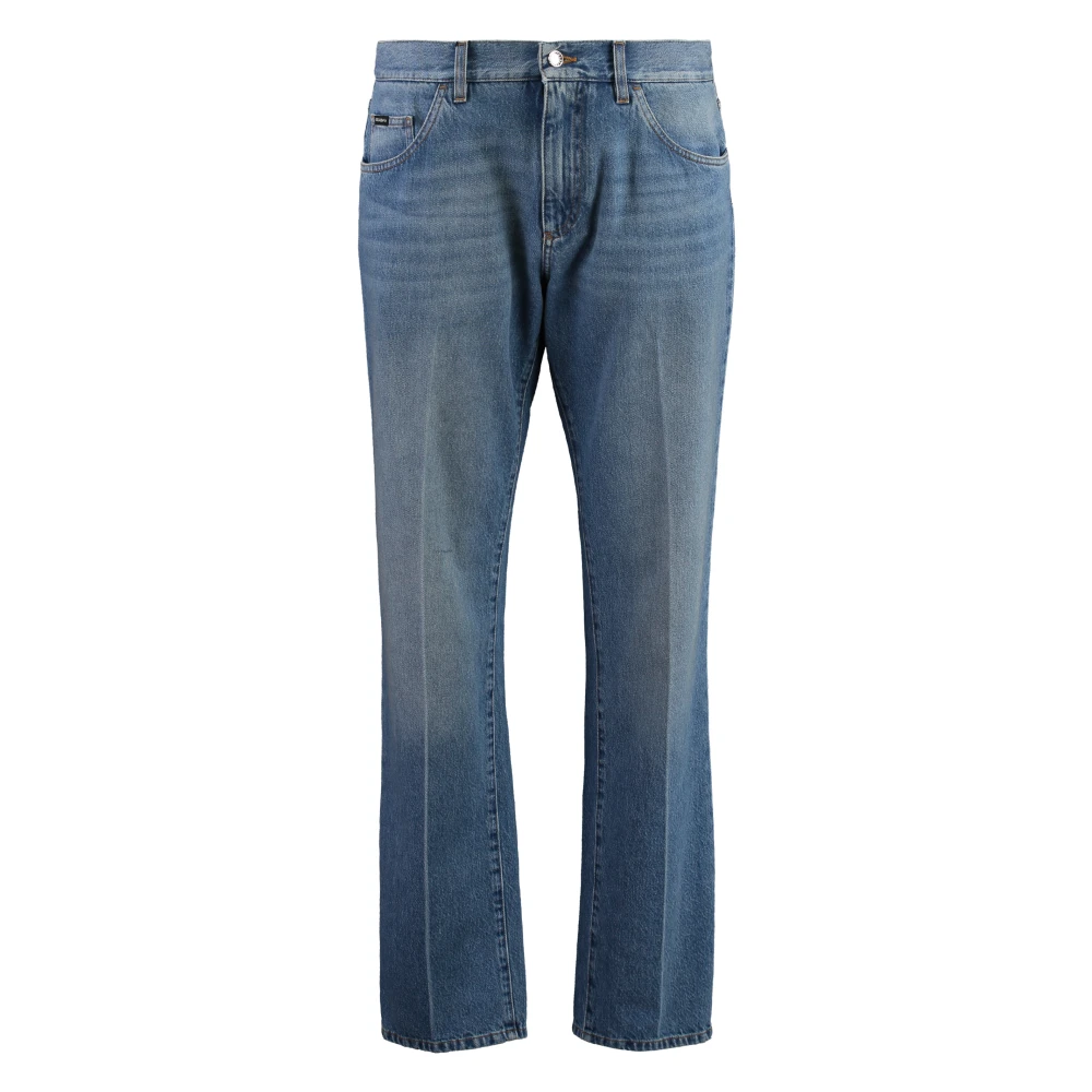 Dolce & Gabbana Men's Blue Denim Classic Jeans With Back Logo