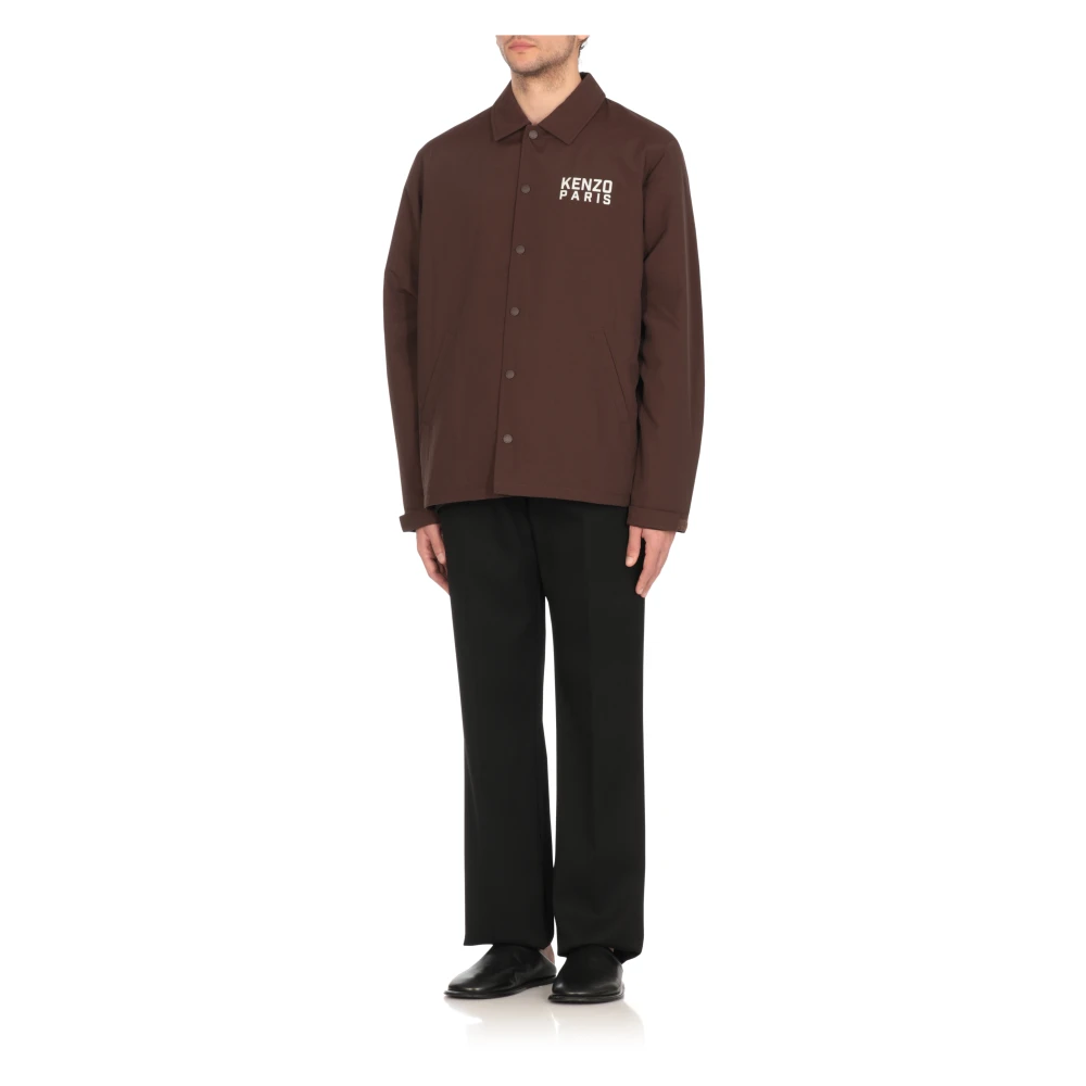 Kenzo Bruine jas met Happy Tiger-logo Brown Heren