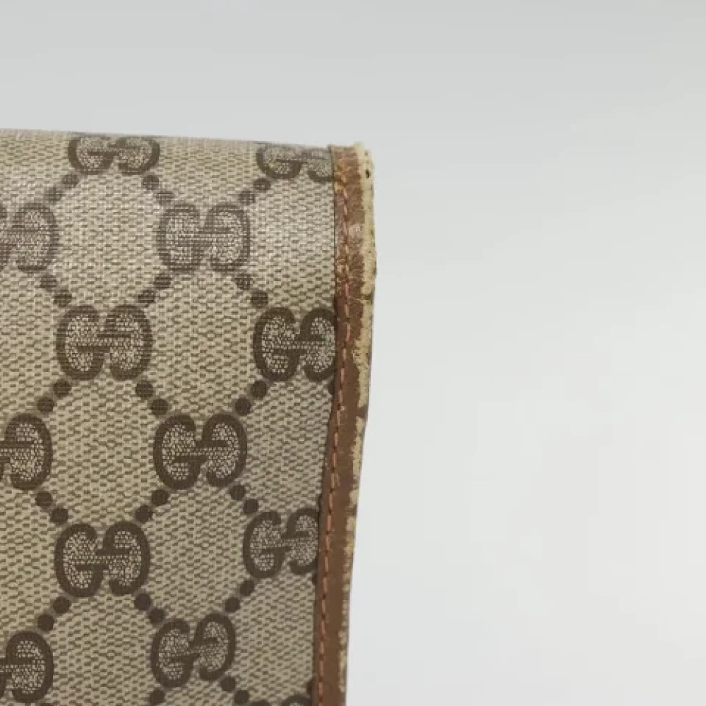 Gucci Vintage Pre-owned Leather clutches Beige Dames