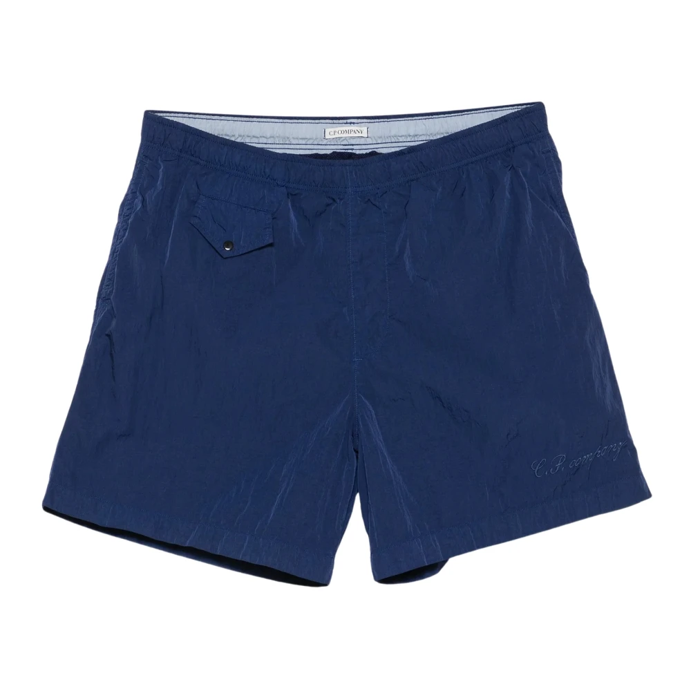 C.p. Company Men's Blue Nylon Swim Shorts - Beachwear - L - Swimwear