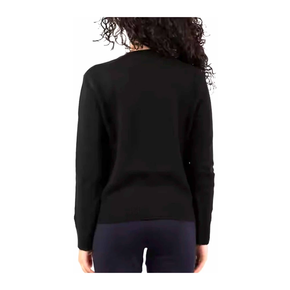 MC2 Saint Barth Geborduurde Trui met Geribbelde Details Black Dames