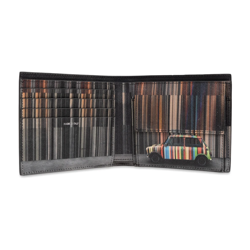 Paul Smith Leren portemonnee met logo Black Heren