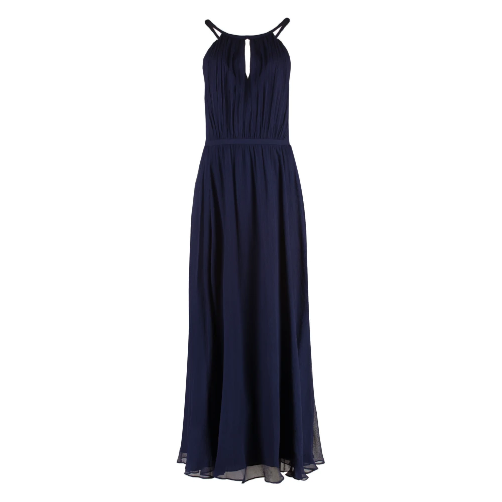Polo Ralph Lauren Viscose jurk met uitsnijding en V-hals achteraan Blue Dames