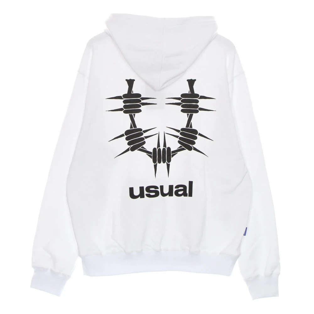 Usual Witte hoodie met kangoeroezak White Heren