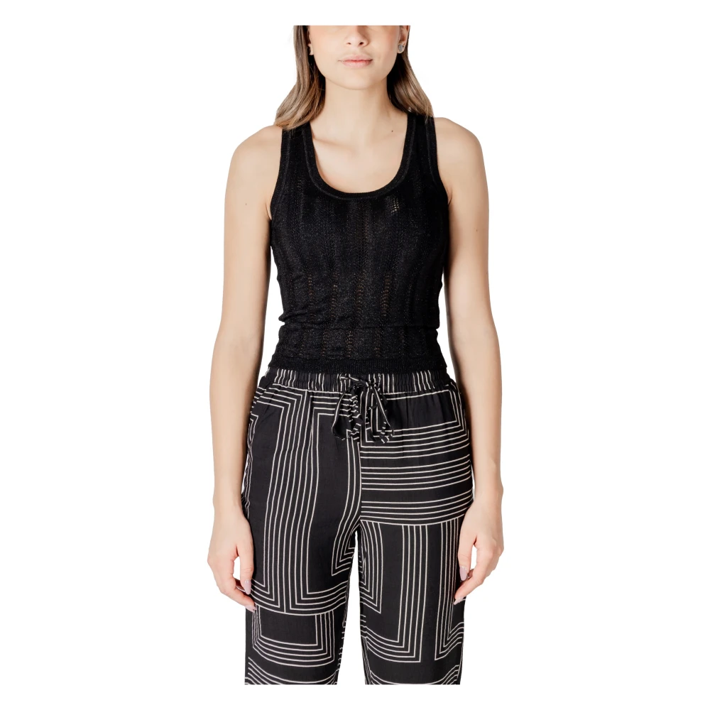 Jacqueline de Yong Zwarte Square Neck Tank Top Black Dames