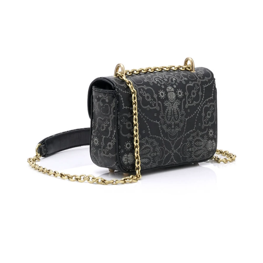 Claris Virot Mini Bandana Schoudertas met Ketting Black Dames