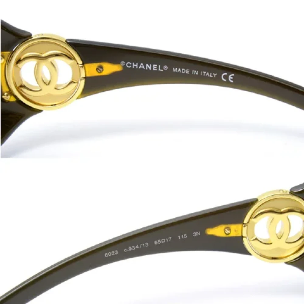 Chanel Vintage Pre-owned Plastic sunglasses Brown Dames