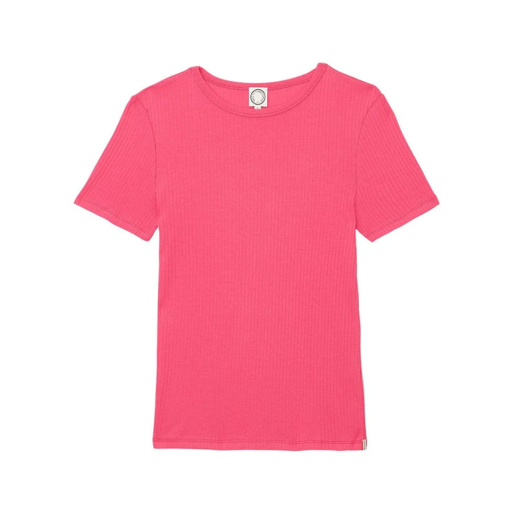 Ines De La Fressange Paris Geribbeld T-shirt in Ella-stijl Pink Dames