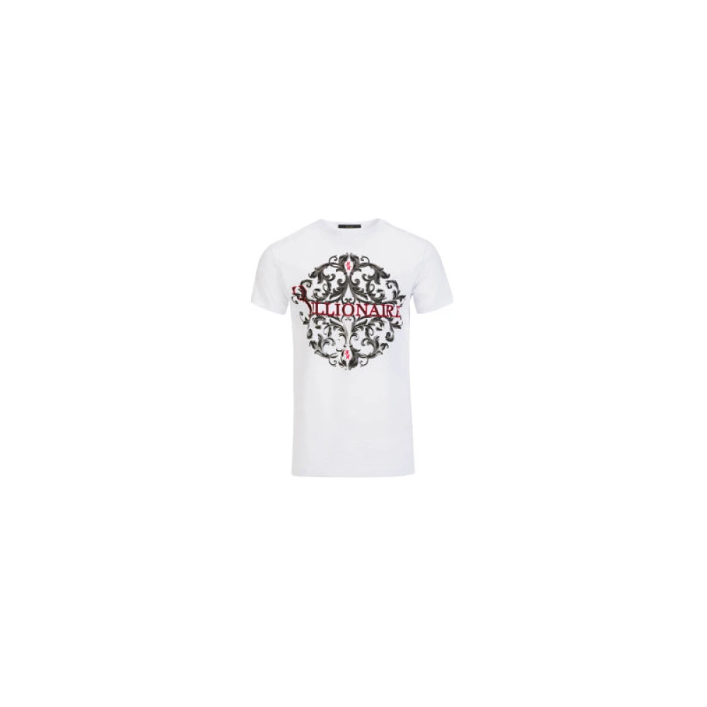 Hvid Logo Print Bomuld T-Shirt | Billionaire | Mand | Miinto.dk