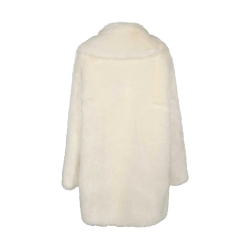 Dsquared2 Oversized Faux Fur Coat White Dames