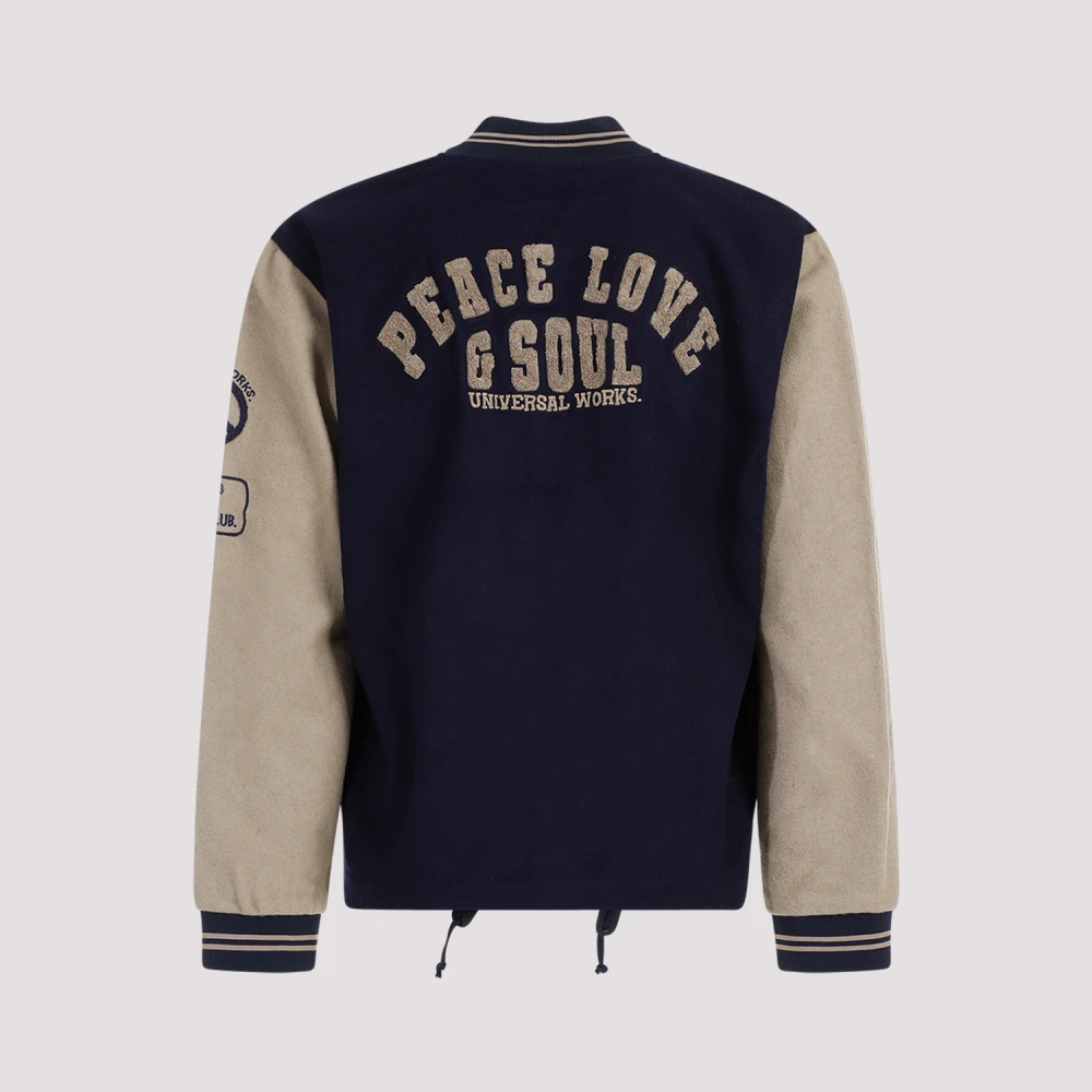 Universal Works Navy Sand Newark Bomber Jas Blue Heren