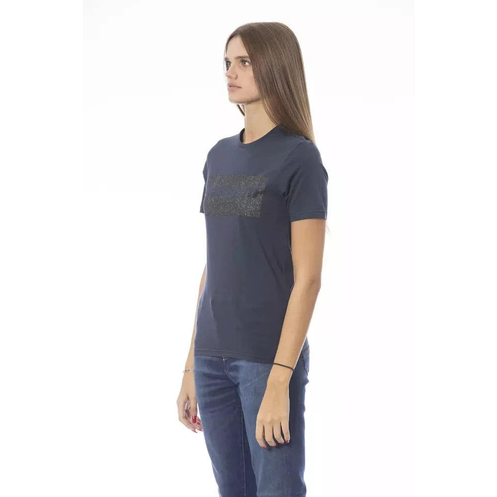 Baldinini Blauw Katoen Chic T-Shirt voor Vrouwen Blue Dames