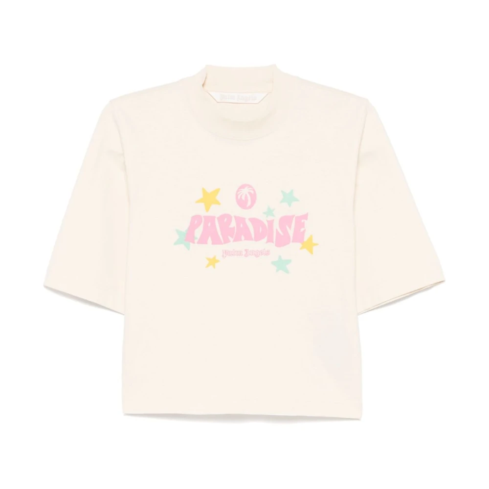 Palm Angels Witte T-shirts en Polos met Logoprint White Dames