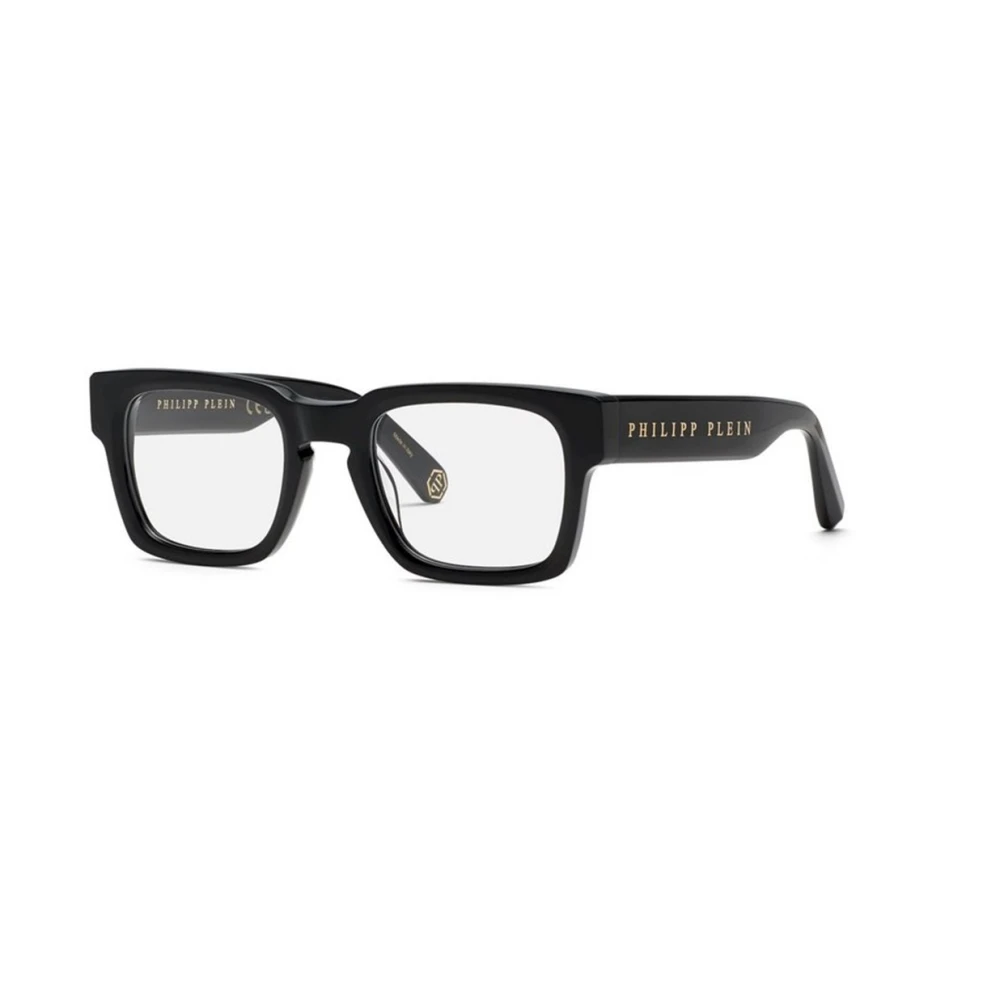 Philipp Plein Zwarte Glanzende Zonnebril Vpp145M Black Dames