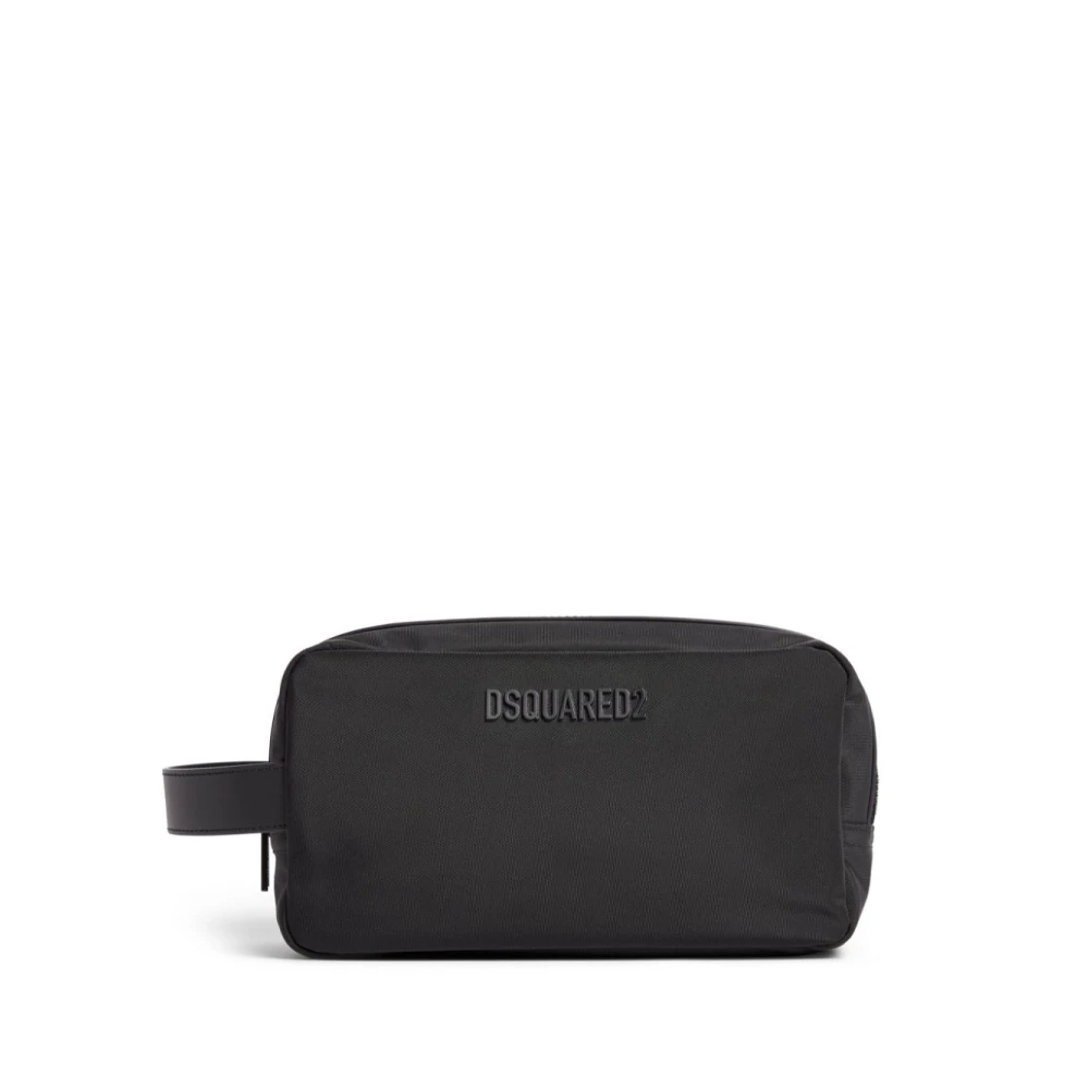 Dsquared2 Zwarte Logo Patch Portemonnee Black Heren