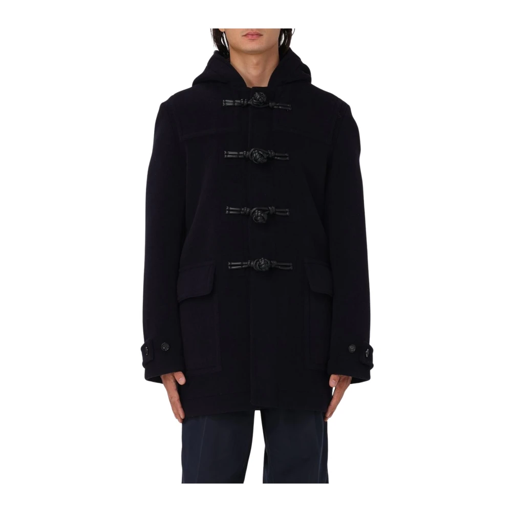 Bottega Veneta Men's Blue Warm Hooded Duffle Coat - Single-Breasted Coats - M - Coats