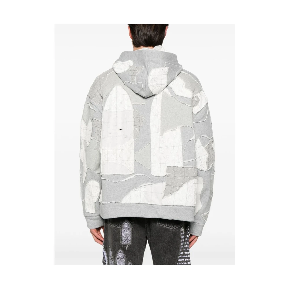 Who Decides War Grijze Patchwork Kant Sweater Gray Heren