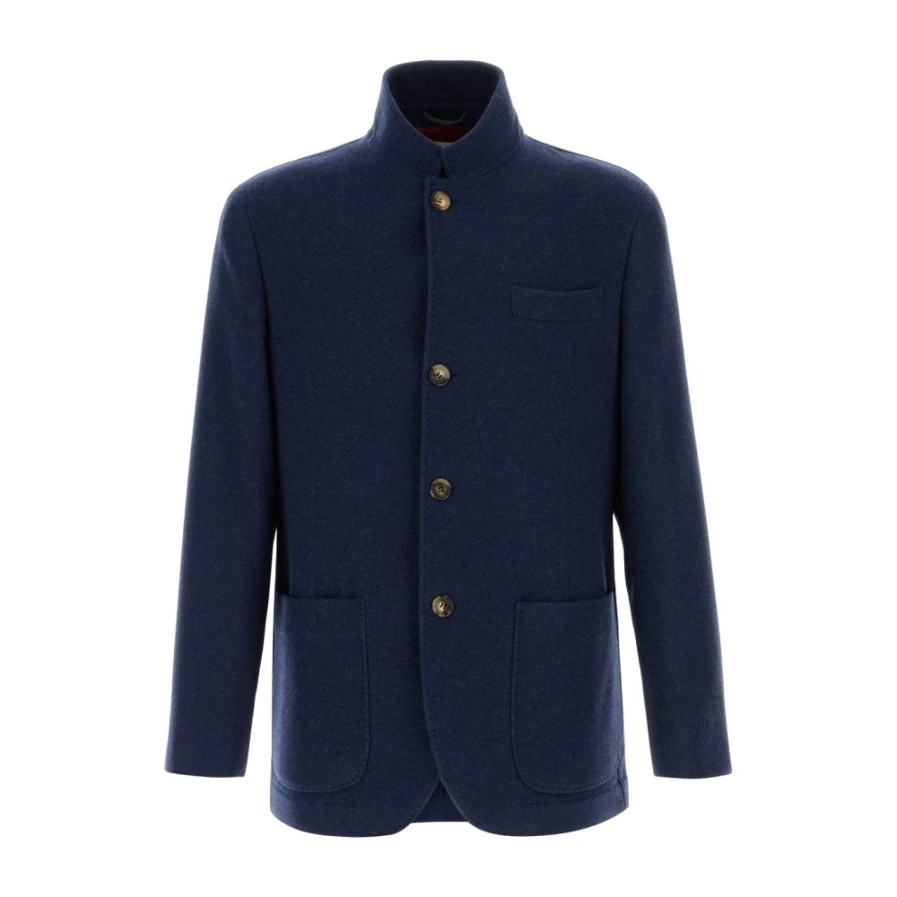 Brunello Cucinelli Blue Wr Cashmere Outerwear - Male - Cashmere Knitwear - S - Knitwear