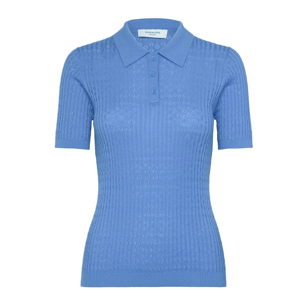 Rosemunde Blauwe Hemel Korte Mouw Gebreid Blue Dames