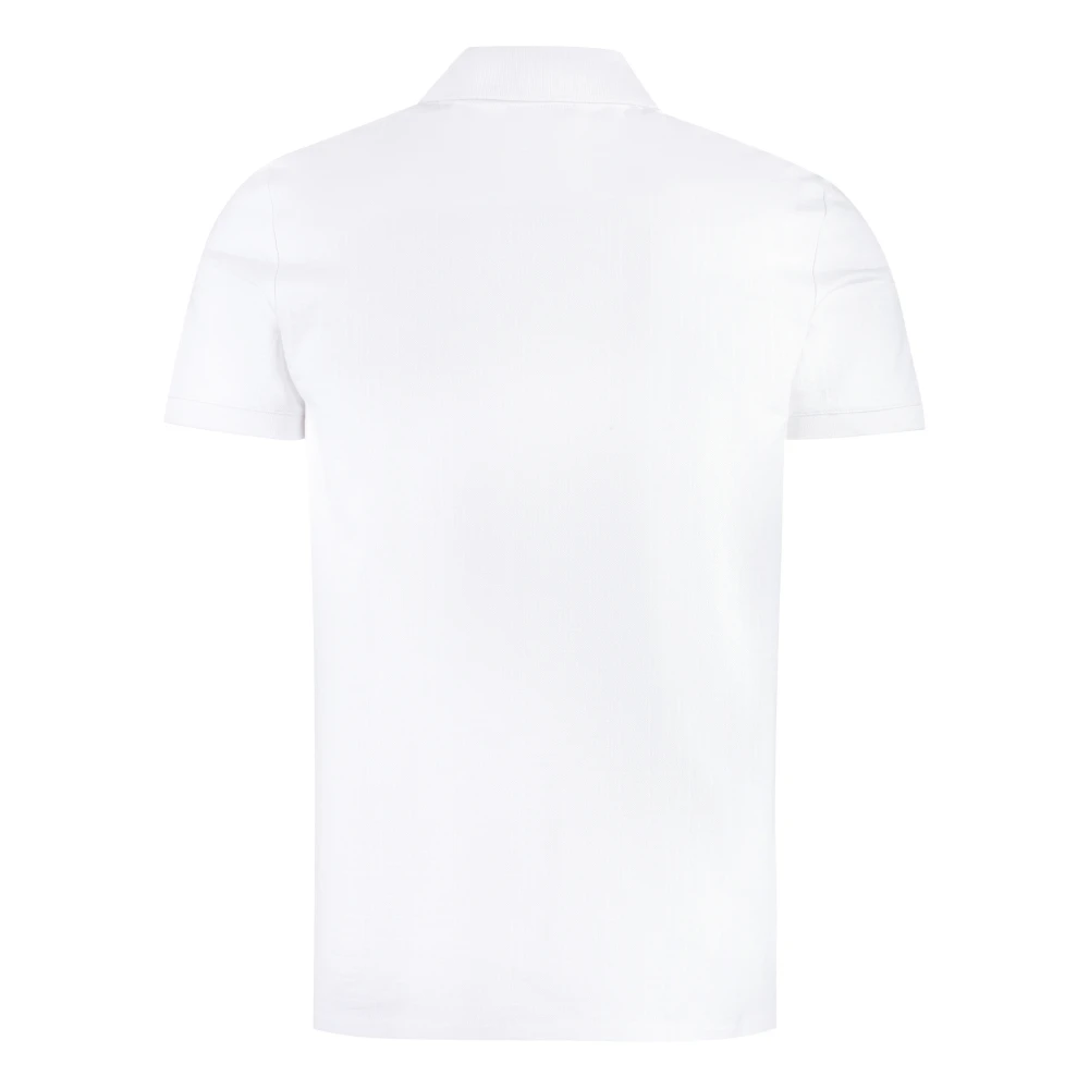 Balmain Geribbelde Gebreide Katoenen Poloshirt White Heren