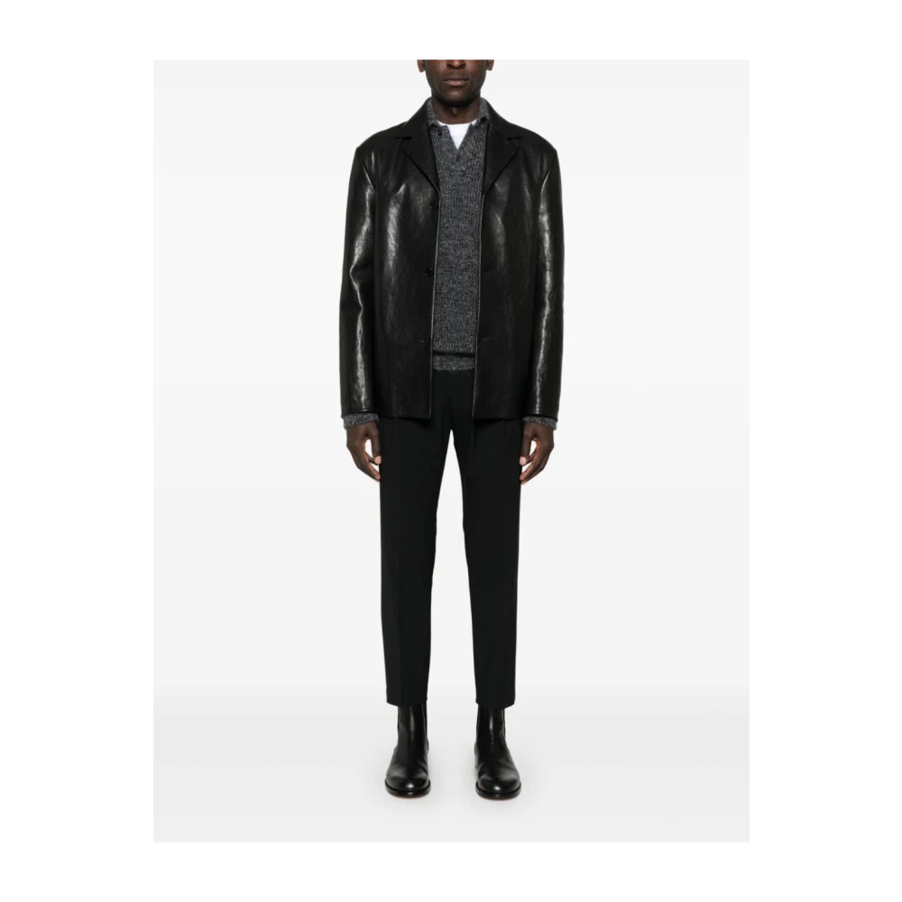 Dondup Zwarte broek met drukknoopsluiting Black Heren