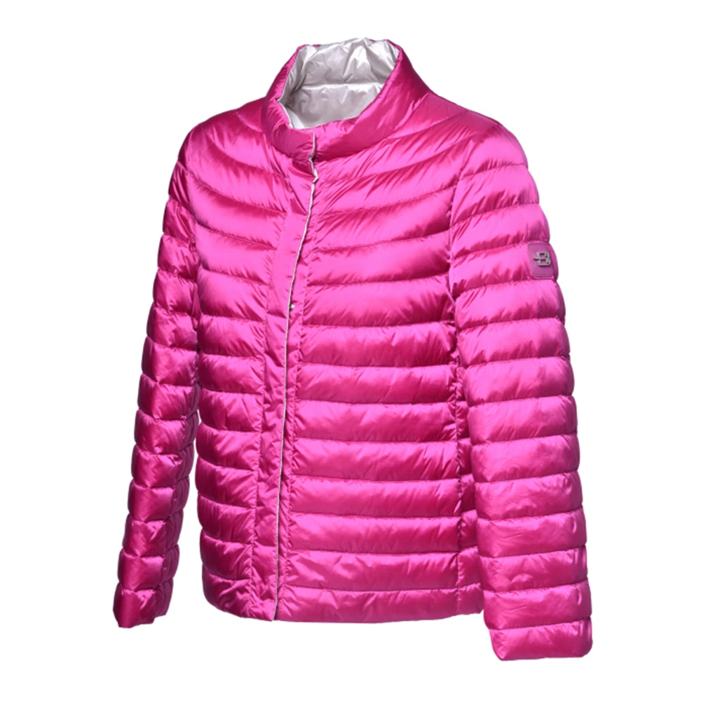 Baldinini Reversible down jacket in fuchsia nylon Pink Dames