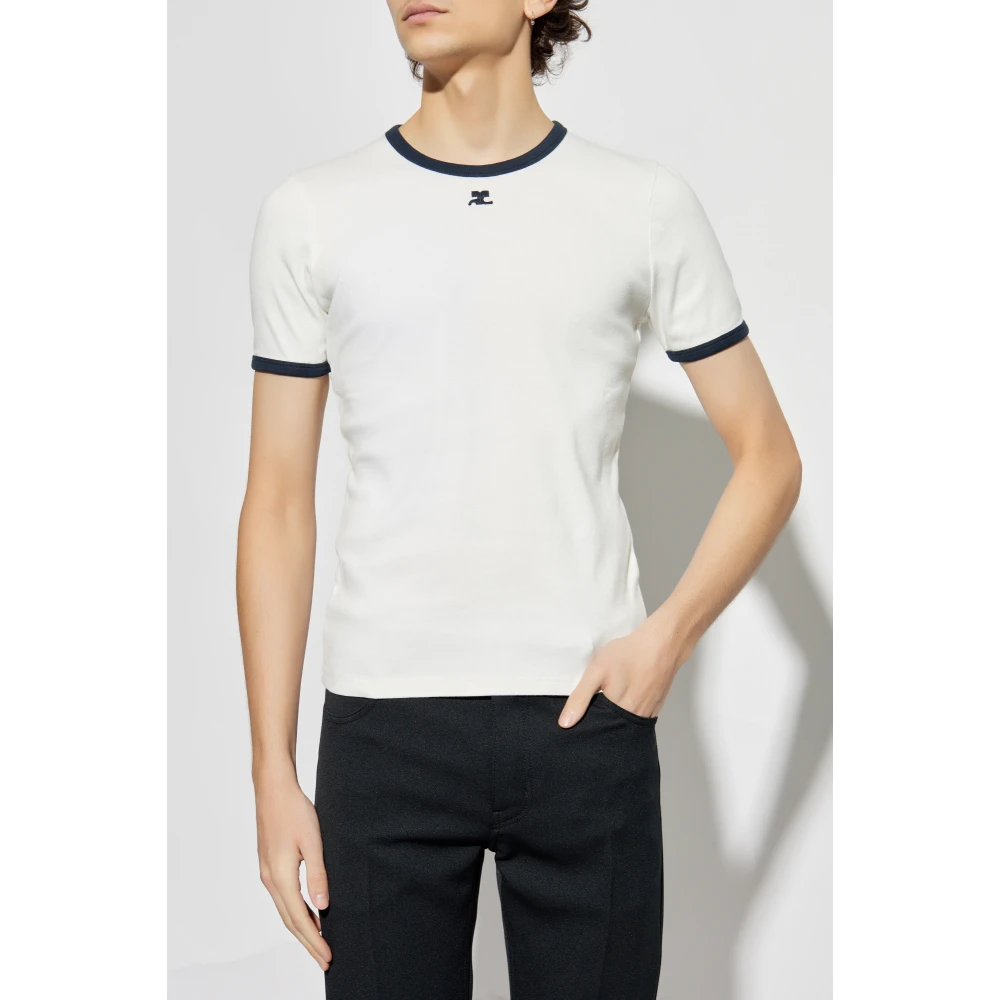 Courrèges T-shirt met logo White Heren