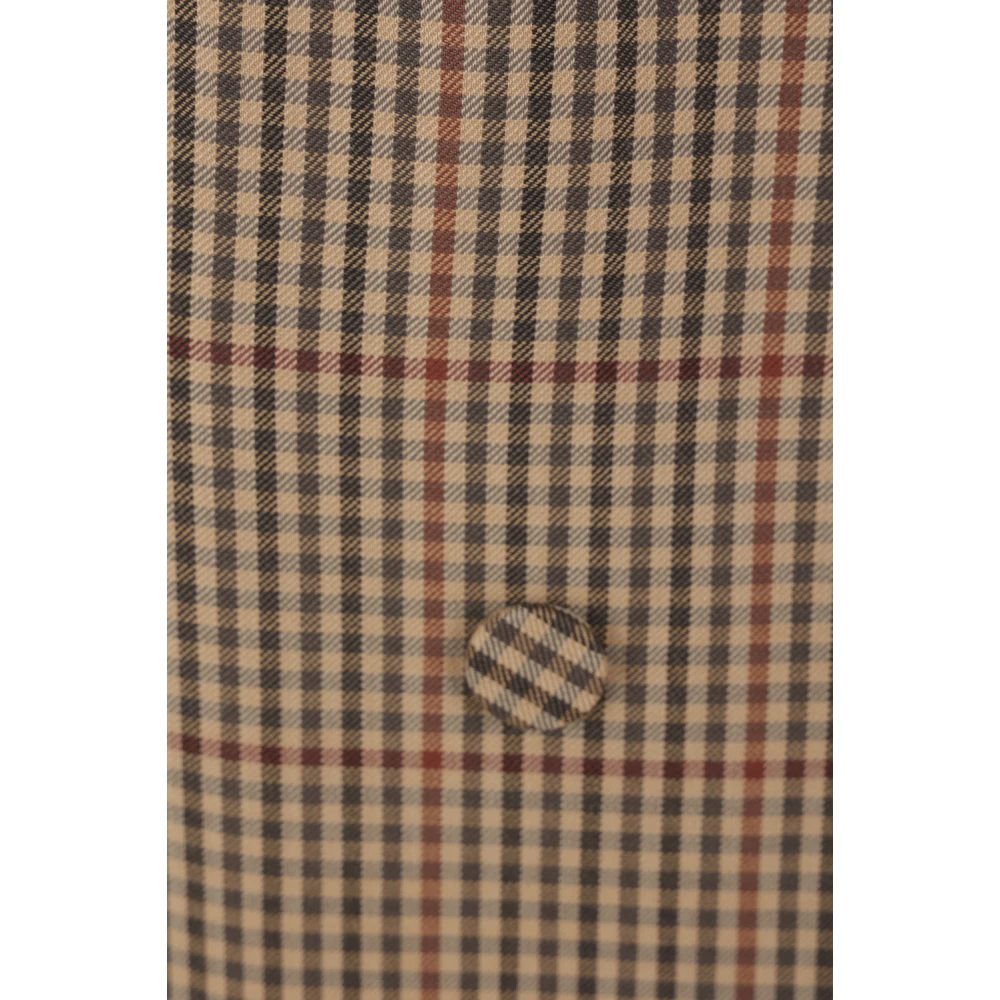 Dries Van Noten Geruite wollen jas met dubbele rij knopen Multicolor Dames
