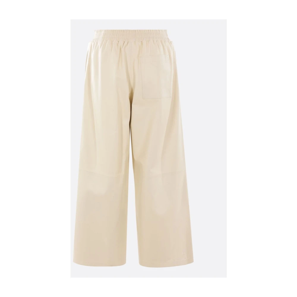 Arma Beige Cropped Leren Broek Beige Dames