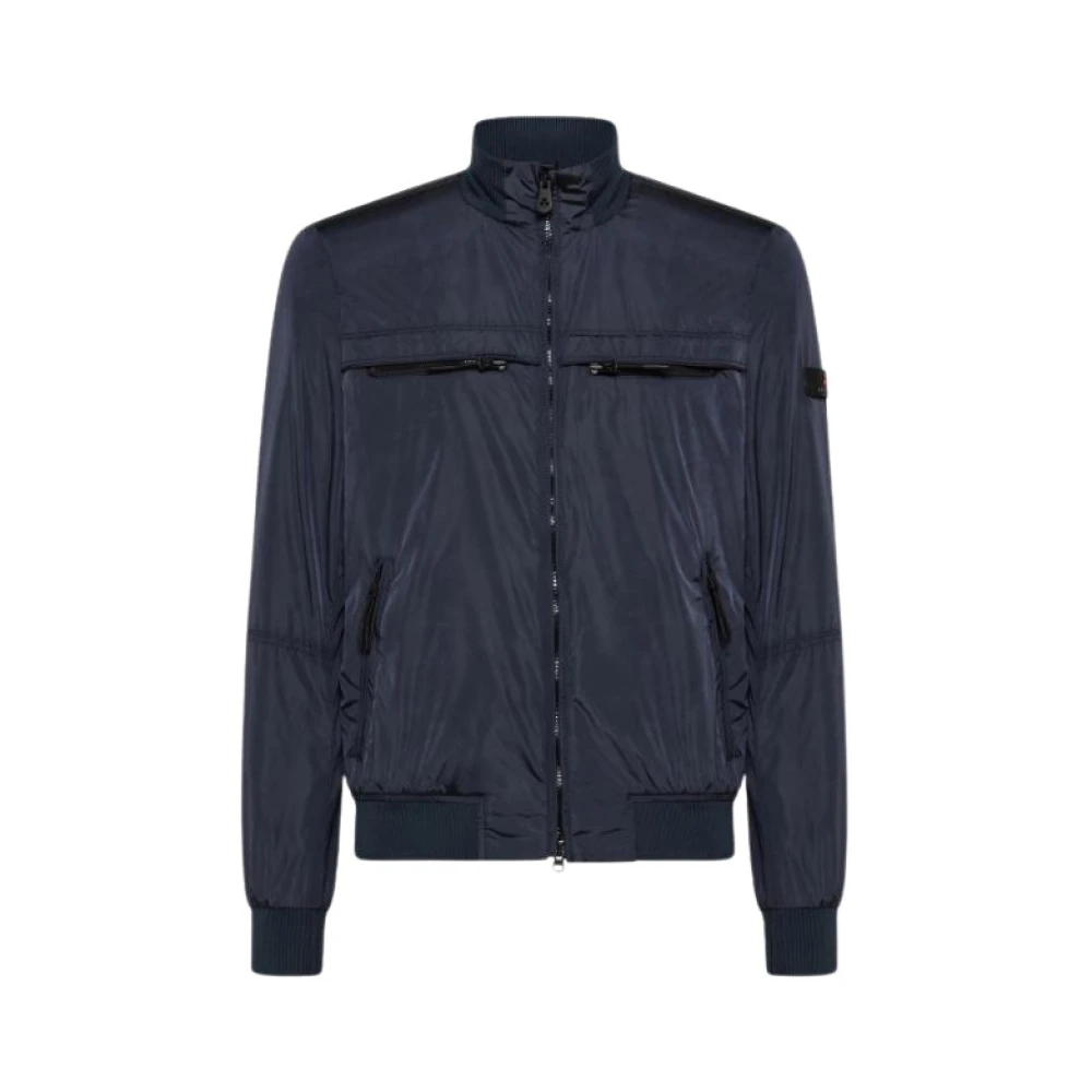Peuterey Men's Blue Iridescent Nylon Taffeta Biker Jacket - Bomber Jackets - S - Jackets