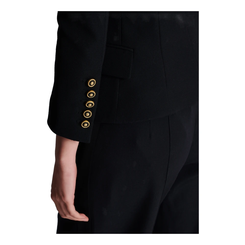 Balmain Grain de poudre 1-knoops jasje Black Dames