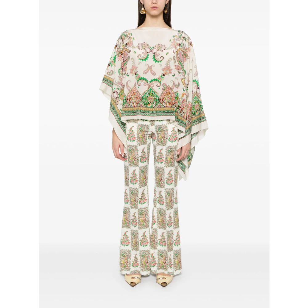 ETRO Witte Zijden Jas Dames Buitenkleding Multicolor Dames