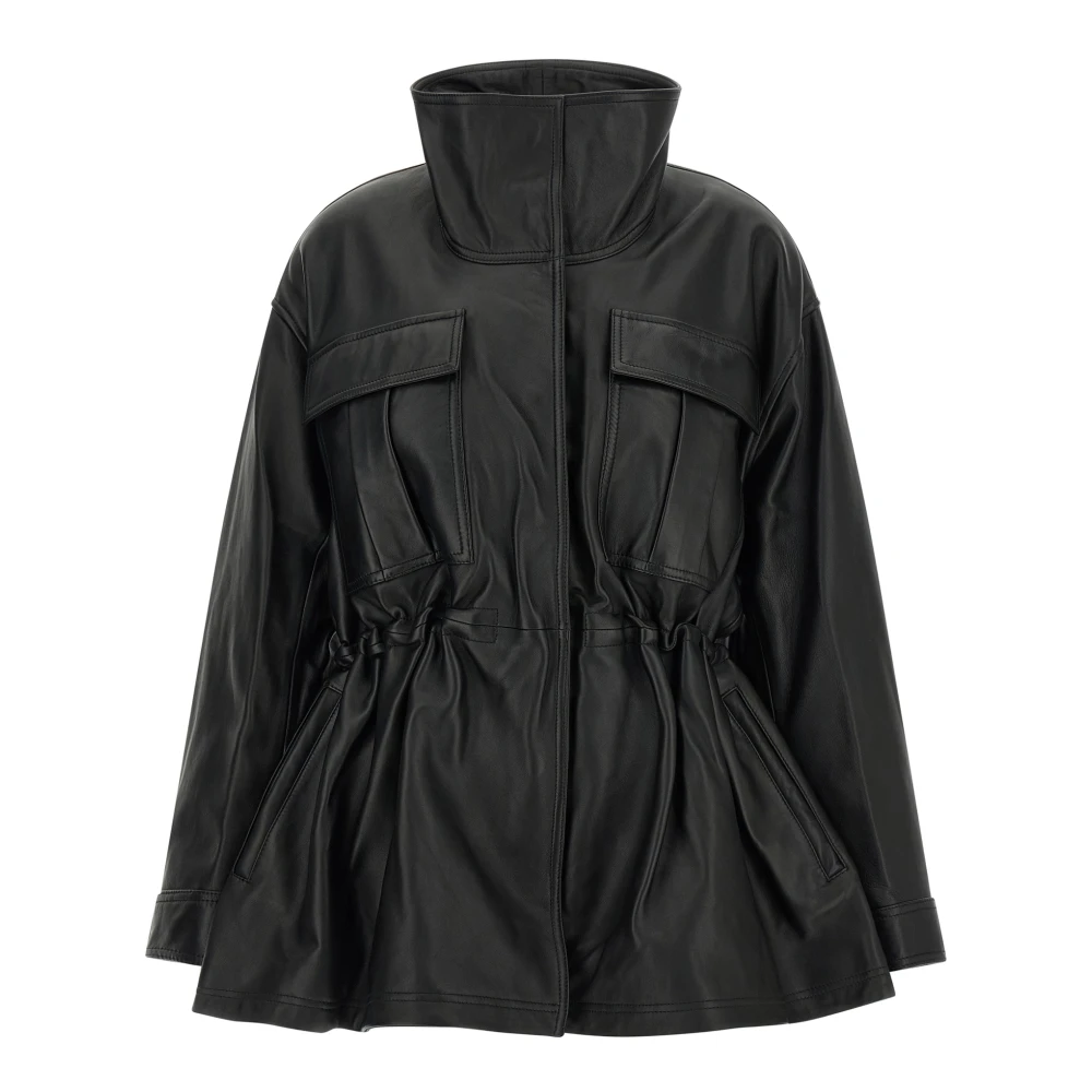 Róhe Black Leather Jackets, Female, Xs, Jackets