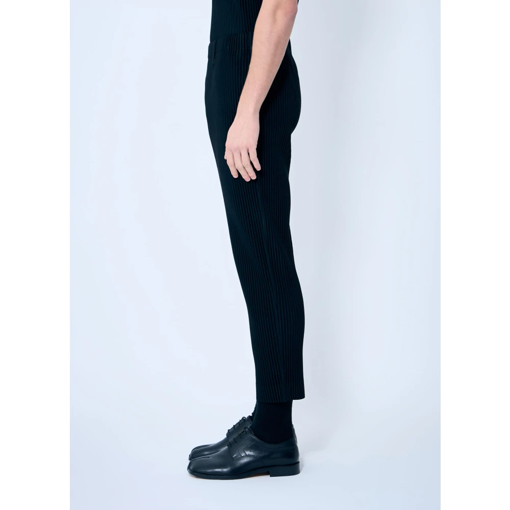 Issey Miyake Elastische Taille Geplooide Broek Black Heren