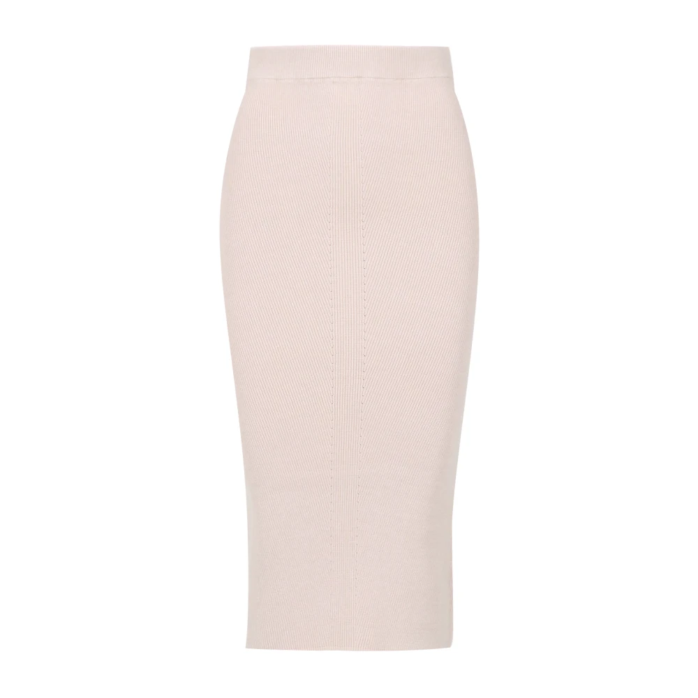 Kaos Geribbelde Viscose Blend Rok Pink Dames