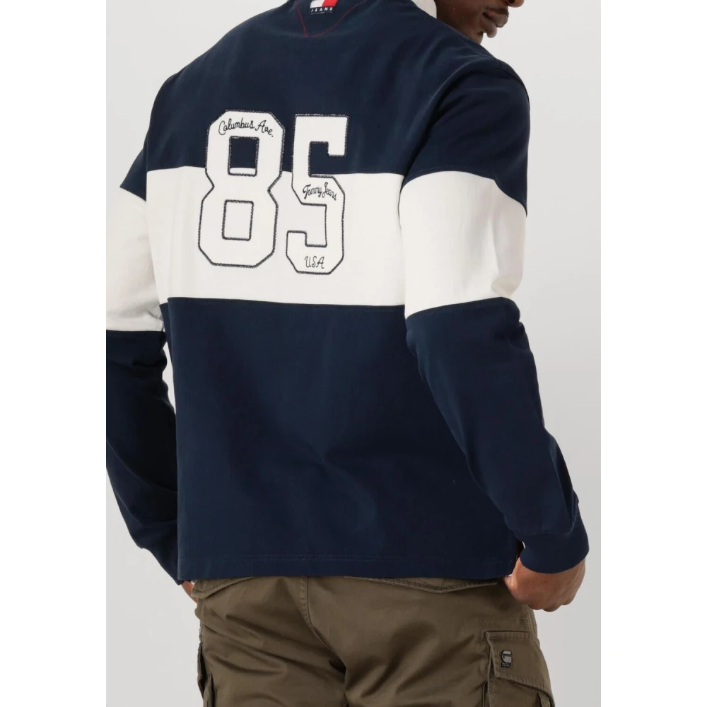 Tommy Jeans Colorblock Rugby Polo Shirt Blue Heren