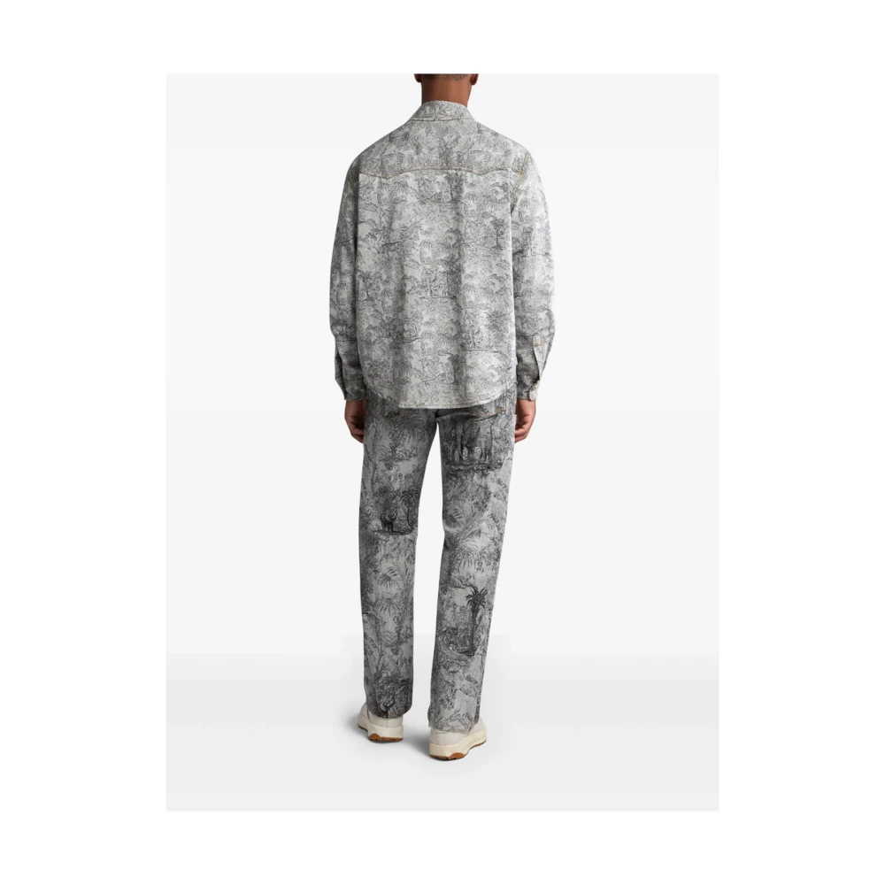 ETRO Grijze Knoopshirt met Zakken Gray Heren