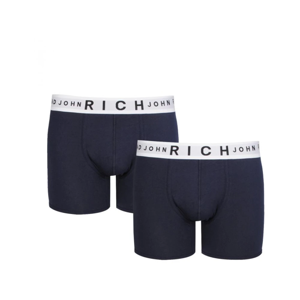John Richmond 2-Pack Boxershorts met elastische tailleband Blue Heren