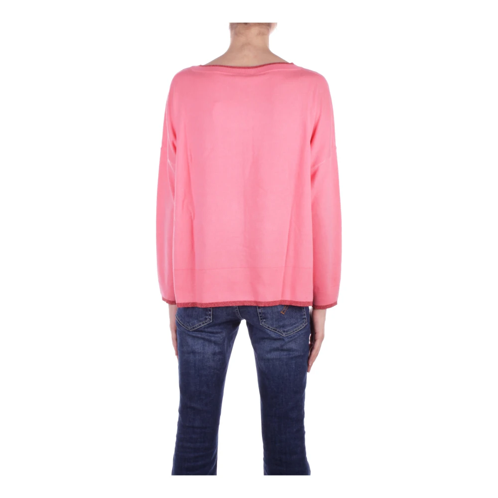 Liu Jo Fuchsia Sweater met Cut-Out Details Pink Dames