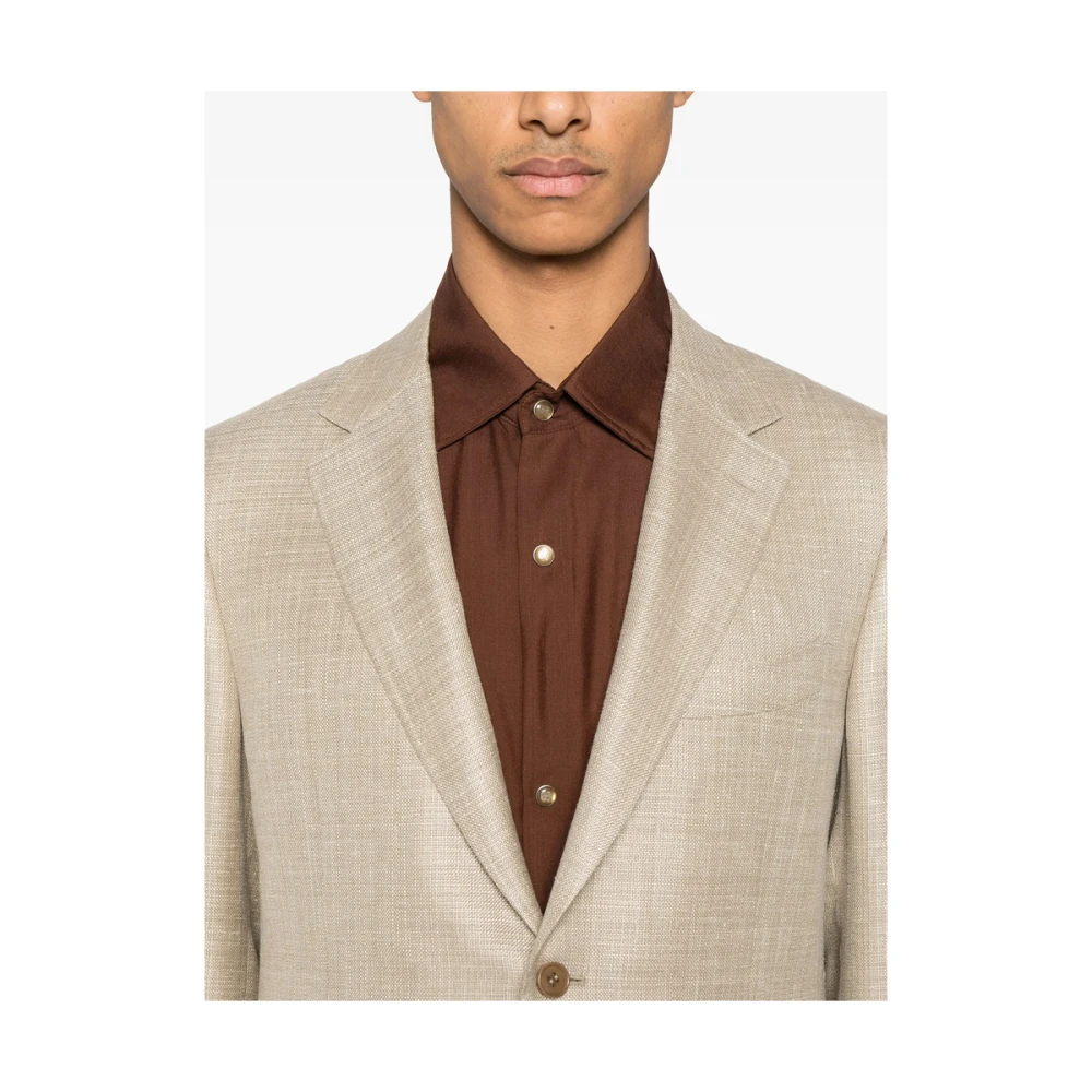 Canali Beige Knoopjas met Zakken Beige Heren