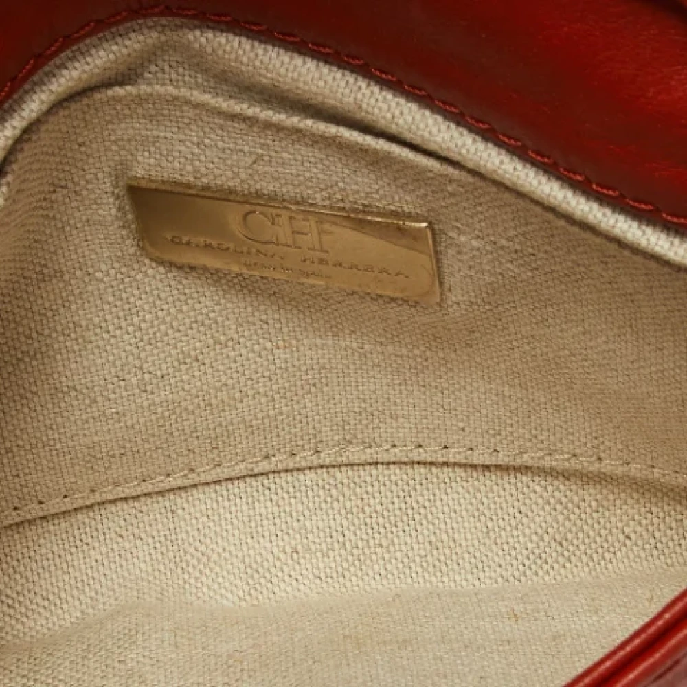 Carolina Herrera Pre-owned Leather crossbody-bags Orange Dames