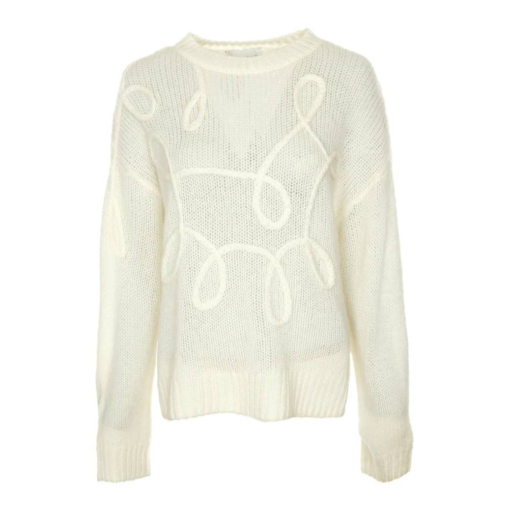 Munthe Gebreide Trui Tahlis met Applicatie White Dames