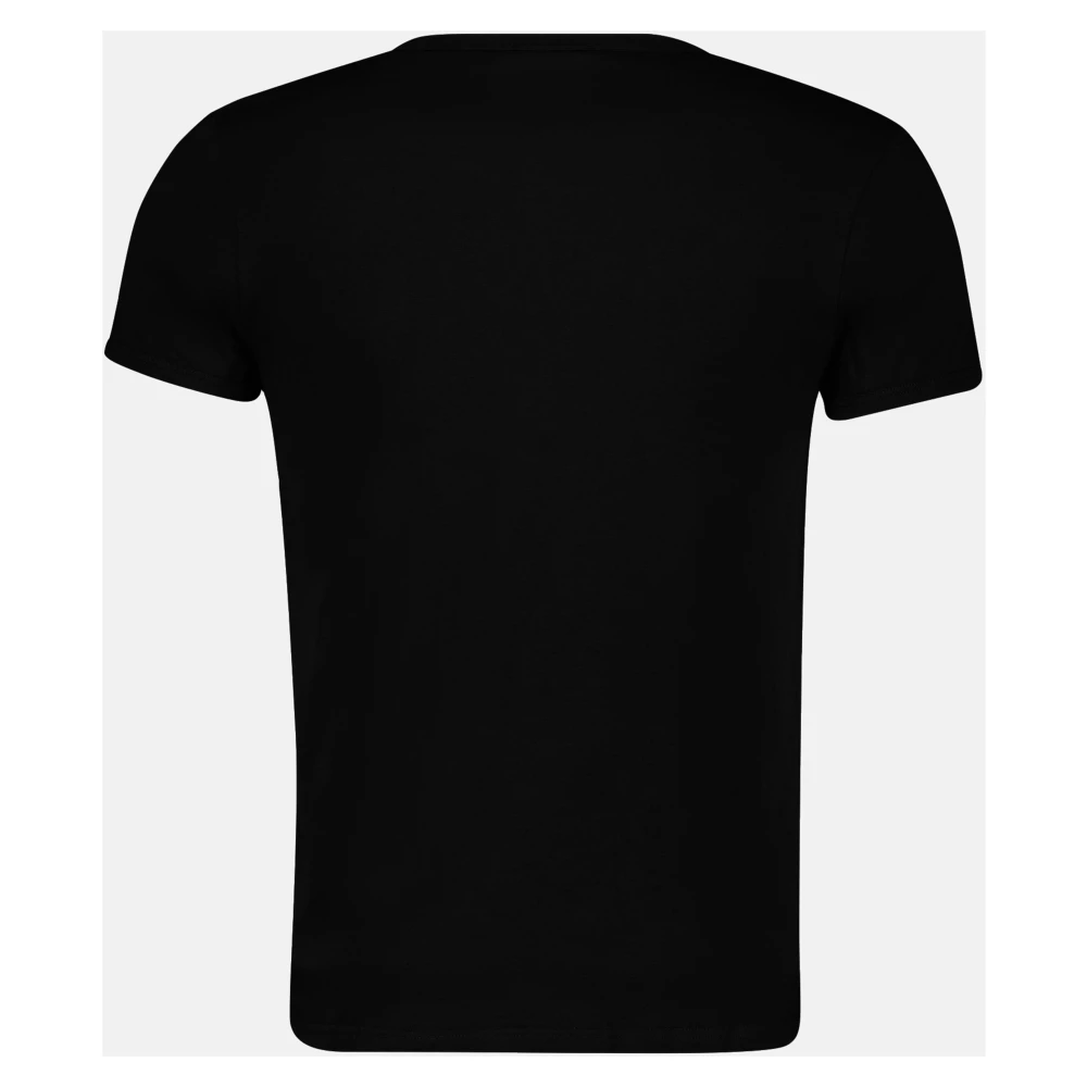 Versace Zwarte Medusa V-hals korte mouw ondershirt Black Heren