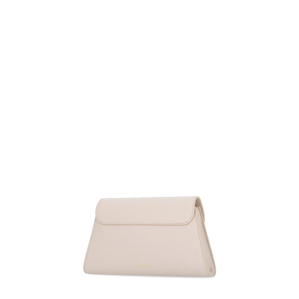 Coccinelle Leren schoudertas met verstelbare handvat Beige Dames