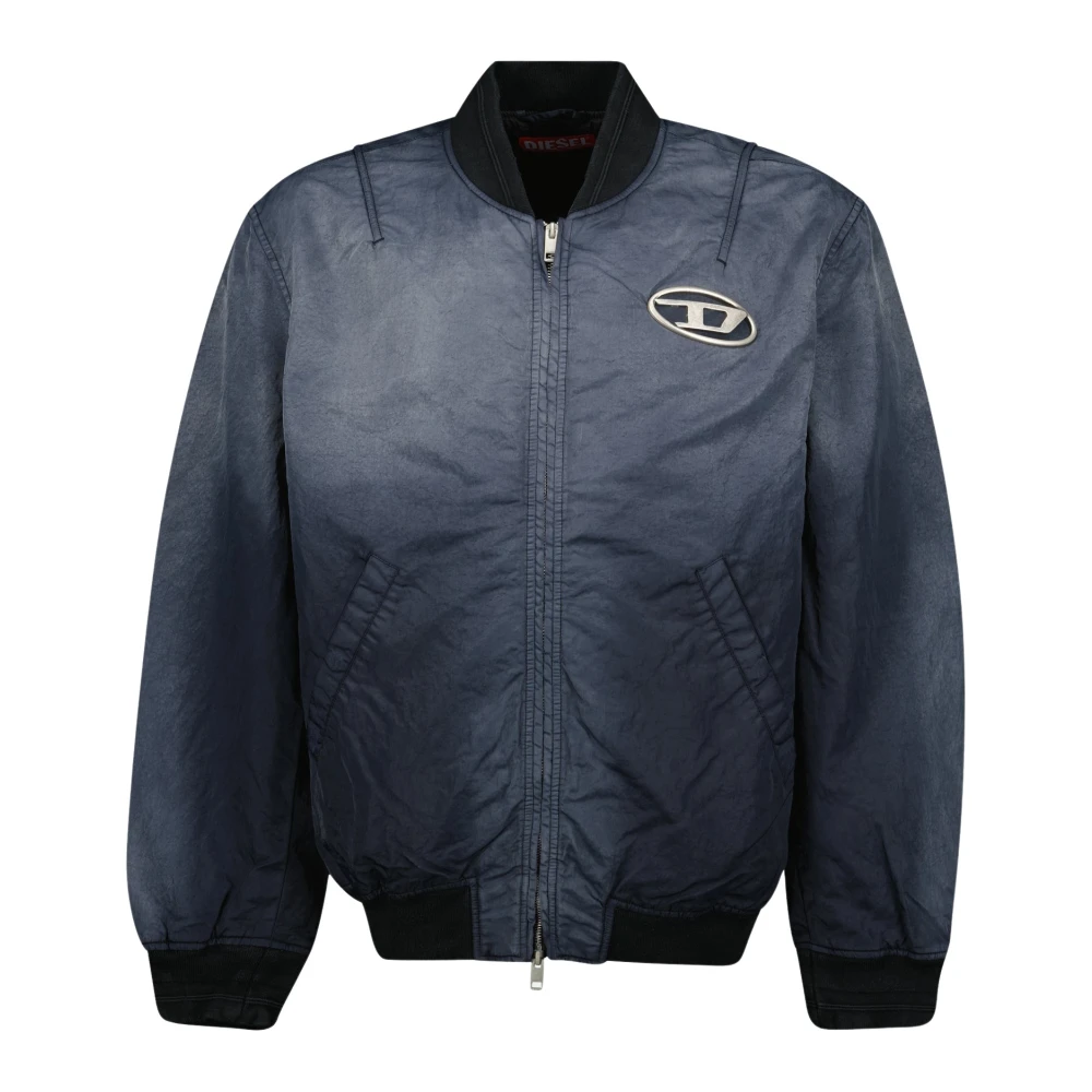Diesel Oversized Nylon Bomber Jack Blue Heren