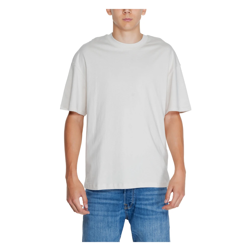 Jack & Jones Men's Beige Tee Ss O-Neck Cotton