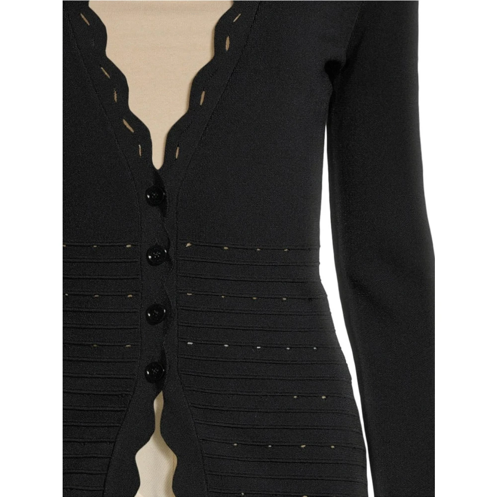 PATRIZIA PEPE Zwart Vest met Golvende Details Black Dames