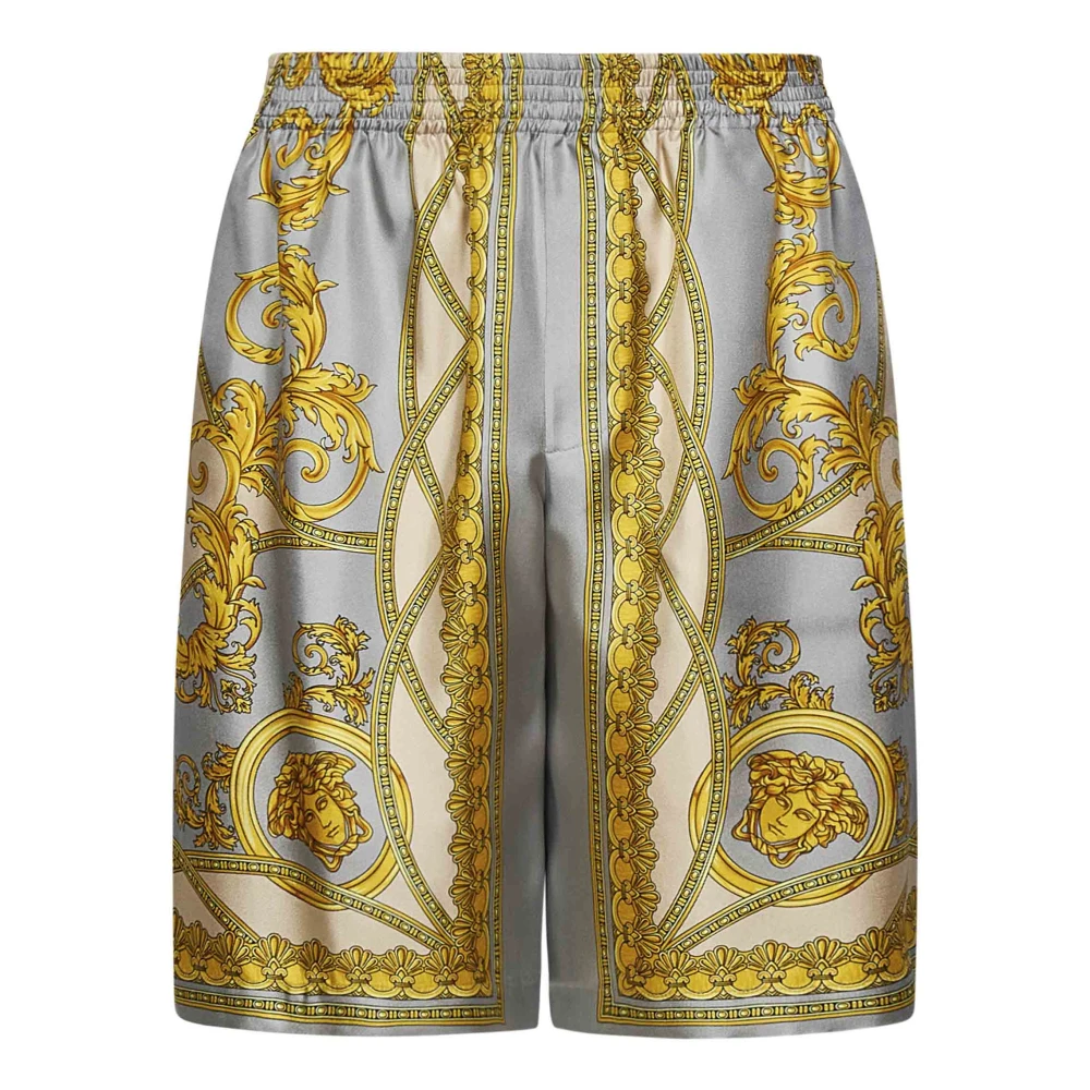 Versace Men's Multicolor Silk Twill Shorts La Coupe Des Dieux - Casual Shorts - M - Shorts