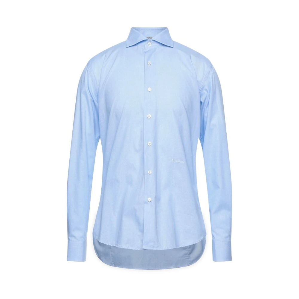 Aquascutum Oxford Katoenen Overhemd met Geborduurd Logo Blue Heren